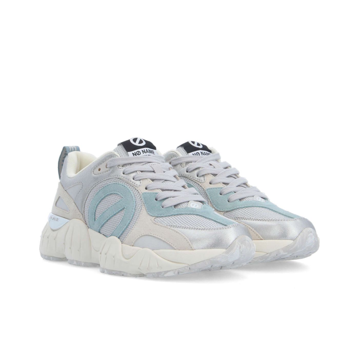 KRAZEE RUNNER M - KNIT/STAMP/SDE - SILVER/OFF WHITE